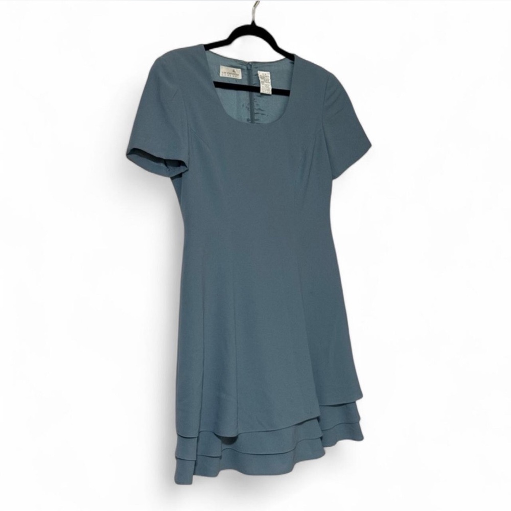 ***Liz Claiborne Blue Short Sleeve Tiered Mini Dress - Size 6 - Picture 3 of 6